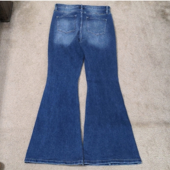 Sz 12 Long - Kancan Amayah Super High Rise Front Seam Super Flare Jeans sz 13/30 - Picture 3 of 5